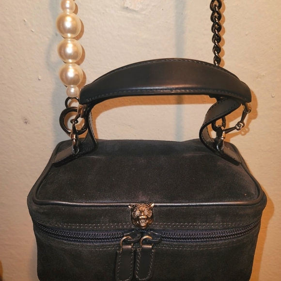 Gucci Horsebit Suede Animalier Vanity Train Case Shoulder Toiletry Mini Handbag - Picture 9 of 16